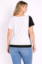 Women's Plus Size Black-White, Boat Neck, Shoulder Detail , Printed Blouse 65N39411 - 5