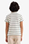 100% Cotton Polo Collar Striped T-Shirt for Boys G6731A826Sm - 5