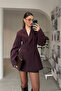New Season Premium Jacket with Pile Detail - Mürdüm