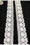 White Floral Motif Crochet P Cotton D Lace Stripe-Kopanaki-Textile-1 Meter