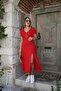 Buketli̇ Women's V-Neck Short Sleeve Y Slit Basic Dress - 3