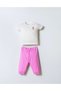 Baby Girl & Kids Patterned Combed Cotton Cardigan Pants T-Shirt 3-Piece Set - 3