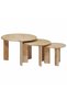 Mese de Cafea Nesting 3 pcs Negru Lemn de mango solid