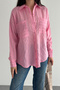 Women's Striped Textured Shirt – Pocket Detail Long Sleeve Casual Shirt - 5