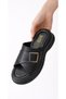 Buckle Detail Thick Sole Daily Women's Shoes Slipper - 2