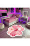 Non-Slip Sole Asymmetric Pattern Machine Made Washable Young Girl's Room Rug 140X140 - 2