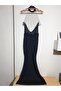 Women's Open Back Lace Piece Skirt Ruched Long Pencil Dress - 7