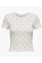 Only Modaya Is a White T-Shirt with Short Sleeves and Cropped Ke Glittery - 4