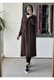 Crinkled Fabric Front Zipper Design Cap Brown 5607