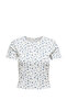 Only Modaya Is a White T-Shirt with Short Sleeves and Cropped Ke Glittery - 3