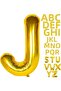 1 Piece 16 Inch 36 cm J Letter Gold Foil Balloon