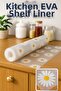 Transparent Papatya Patterned Non-Slip Shelf Cover 45X1000 Cm, Eva Cabinet and Drawer Liner