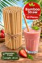 50 Pieces of Bamboo Straws 9mm X 20cm Thick Smoothie Straws Natural Eco-Friendly