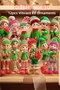 Set of 12 Wooden Elf Christmas Tree Ornaments |   2D Flat Printing Colorful Hanging Decorations / Home & Party Decor - 2