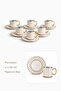 Gold Detailed 6-Piece Porcelain Coffee Cup Set - Gold Handle & Rim, Striped Designs, 6X90 ml - 5