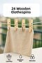 72 Pieces ❤️   Wooden Cleats ❤️ Spring-Loaded Latch ❤️   Clothesline ❤️   Drying ❤️   Wooden Peg - 3