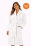 Women's Cream Cotton Piece Towel and Bathrobe Set Shawl Collar Soft-Textured Bathrobe + Towel