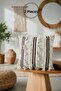 3 Tasseled Intermediate Patterned Linen Cream Cushion 2 Pieces Cushion Cover (43 X 43)