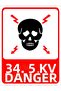 34.5 Kv Danger Warning Sign 20X30 cm Forex