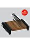 Wooden (Black Hook Lama) Clothes Hangers for Pants and Skirts, Walnut Color, 24 Pieces