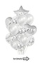 Silver Star Heart Foil Confetti Birthday Balloon Set 14 Pieces Party Decoration