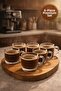 6-Piece Glass Coffee Cup Set 160 ml with Handles Heat Resistant Striped Tea Espresso Cup Set