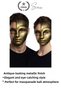 # Mask Metallic Gold Half Face Party Mask Antique Effect Vintage Masquerade Costume Accessory - 2