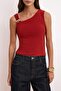 Tile Fitted/Fitted to the Body Asymmetrical Neckline Accessory Detail Flexible Knitted Blouse Twoss26Bz00187 - 3