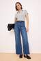 Koyu Mavi Yüksek Bel Az Esnek Culotte Bilek Boy Jeans TWOSS26JE00203