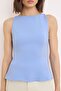 Mavi Sırtı Fiyonk Detaylı Peplum Dokuma Bluz TPRSS26BZ00045 - 4