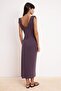 More Sustaniable Mürdüm Bodycon V Yaka Kolsuz Bağlamalı Modal Premium Örme Elbise TWOSS26EL00205 - 4