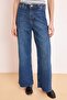 Koyu Mavi Yüksek Bel Az Esnek Culotte Bilek Boy Jeans TWOSS26JE00203 - 3