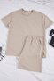 Beige Regular Fit Textured Stretchy Knitted Pajama Set Tmnss26Pt00018 - 5