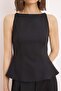 Siyah Sırtı Fiyonk Detaylı Peplum Dokuma Bluz TPRSS26BZ00045 - 3