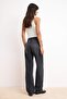 Siyah DÖKÜMLÜ Normal Bel %100 Pamuk Uzun Boy Wide Leg Jeans TWOSS26JE00129 - 4