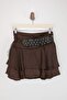 Brown Belt Pack Satin Mini Boho Skirt with Shorts Twoss26Et00155 - 11