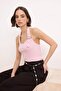 Pembe Boyundan Bağlamalı Kemer Detaylı Fitted/Vücuda Oturan Örme Bluz TWOSS24BZ00580 - 2