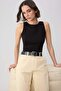 Wardrobe Essentials-Black Fitted/Sleeveless Cotton Rib Knit Knitted Undershirt Twoss26Al00043 - 2