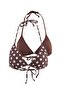 Brown and Polka Dot Pack of 2-Piece Triangle Covered Bikini Top Tbess25Bu00074 - 6