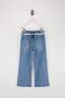 Mavi Ayarlanabilir Lastikli Kız Çocuk Denim Pantolon TKDSS26JE00002 - 5