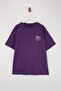 Purple 100% Cotton Oversize/Wide Fit Galaxy Printed Plus Size Knitted T-Shirt Tbbss26Bf00009 - 4