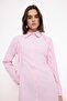 Açık Pembe Kovboy Püskül Detay Maxi Pamuklu Dokuma Tesettür Elbise TCTSS26EB00094 - 6
