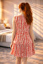 Women's Sleeveless Ring Detail Collar Wrap Fabric Dress (Coloured) - 2