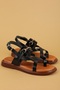 Genuine Leather Vaketa Flip Flops Sandals Crm.501 Black - 2