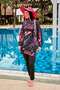 Patterned full coverage hijab swimsuit r2415 - 6