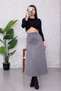 Women's Suede Textured Midi Skirt - 8