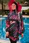 Patterned full coverage hijab swimsuit r2415 - 5