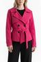 Lined women's short belted trench coat pink - 2