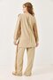 Women's crew neck rose detail tracksuit set - beige - 6
