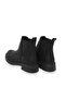 Women's black suede boots with stone embellishments and double elasticated sides - 4